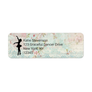 Ballerina Silhouette on Elegant Vintage Pattern