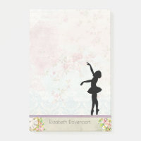 Ballerina Silhouette on Elegant Vintage Pattern