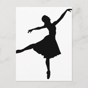 Ballerina Silhouette Postcard