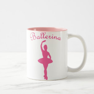 Ballerina Silhouette Two-Tone Coffee Mug