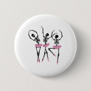Ballerina Skeletons Dancing Halloween Ballerina Sk 6 Cm Round Badge