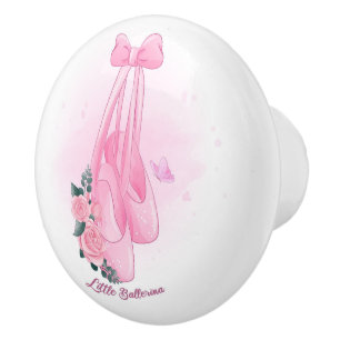 Ballerina Slippers and Roses Ceramic Knob