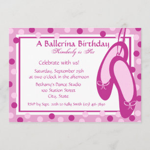 Ballerina Slippers/ Birthday Invitation