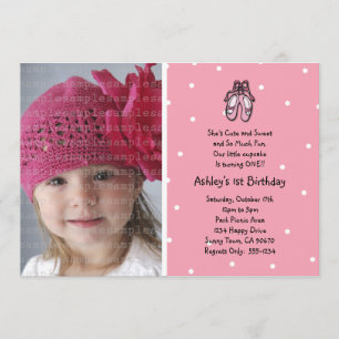 Ballerina Slippers Photo Invitation or Thank You