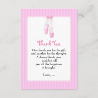 Ballerina Slippers Pink Ballet Thank You Cards