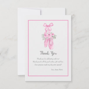 Ballerina Slippers Thank You Card