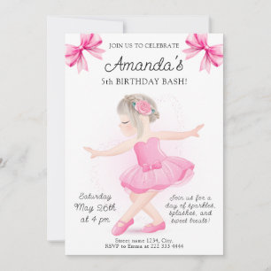 Ballerina Sparkle Birthday Celebration Invitation