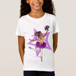 Ballerina star in pink with black hair top