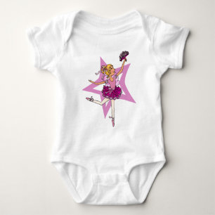 Ballerina star in pink with blonde hair hoodie top