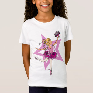 Ballerina star in pink with blonde hair ringer top