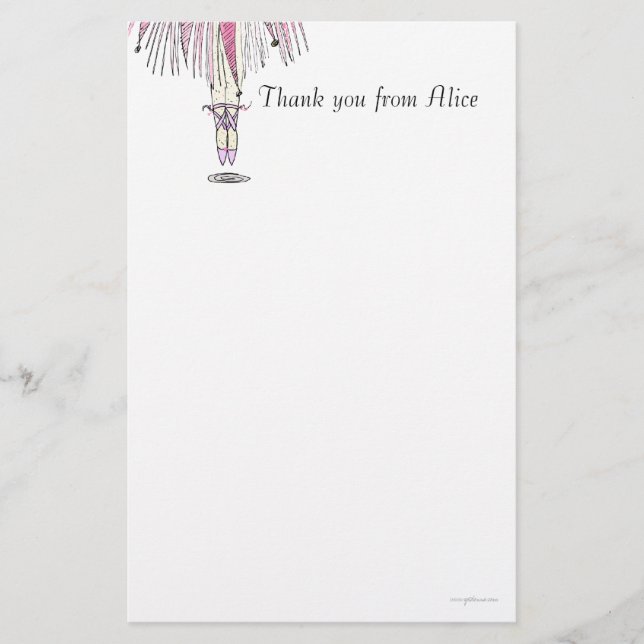 Ballerina Stationery - Alice in Pink and Lavernder (Front)