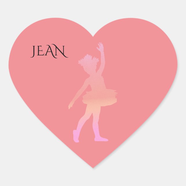 Ballerina sticker with custom name. (Front)