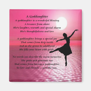 Ballerina Sunset Goddaughter Poem Magnet