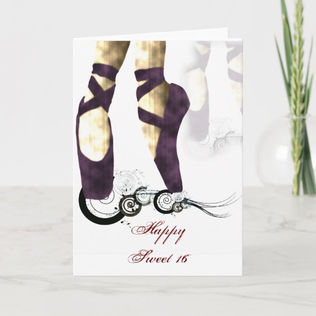 Ballerina Sweet 16 Birthday Card (Front)