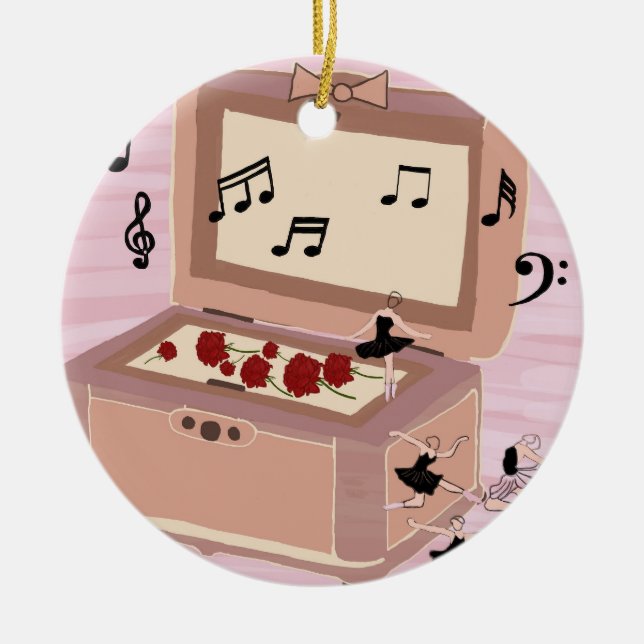 Ballerina Symphony in a Box - Ballerina Art Ceramic Tree Decoration (Front)