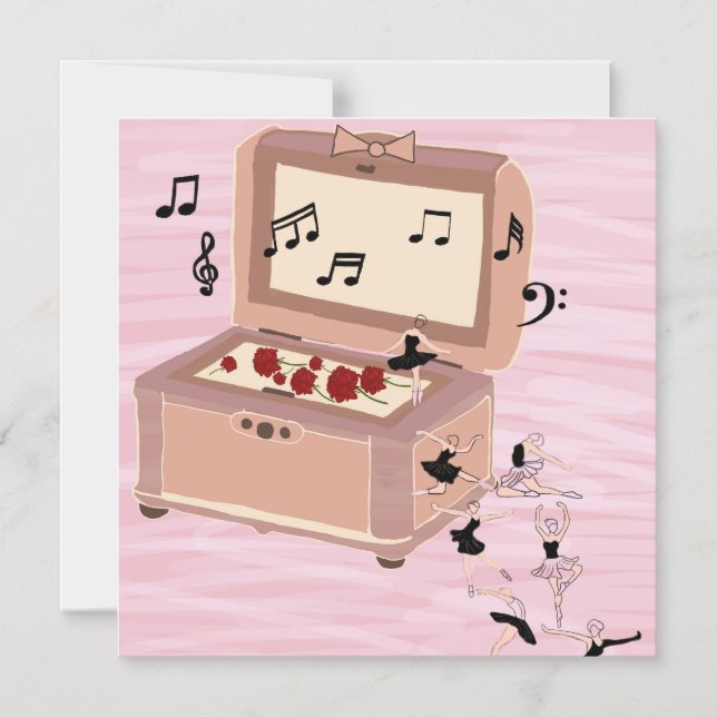 Ballerina Symphony in a Box - Ballerina Art Magnetic Invitation (Front)