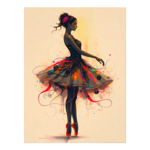 Ballerina Tanzt in Farbexplosion Photo Print
