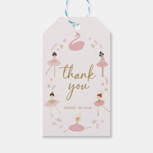 Ballerina Thank You Tag • Ballet Gift Tag 1 (Front)