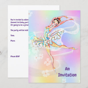 Ballerina Themed Birthday Party 12 Year Old Girl Invitation