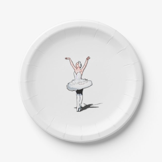 Ballerina Themed Birthday Party Paper Plates (Front)