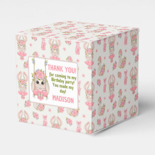 Ballerina themed bunny pastel pink girl favour box