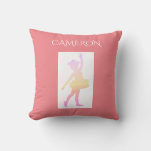 Ballerina throw pillow. Personalized name. Cushion