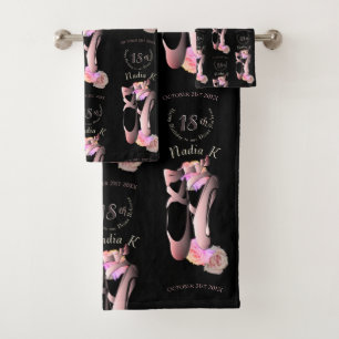 Ballerina Toe Shoes Custom Event Bath Towel Set
