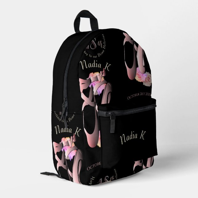 Ballerina Toe Shoes Custom Event  Printed Backpack (Back Corner Left)