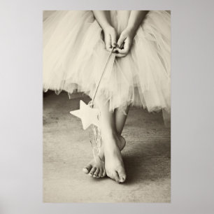 Ballerina Toes (Black and white) Poster