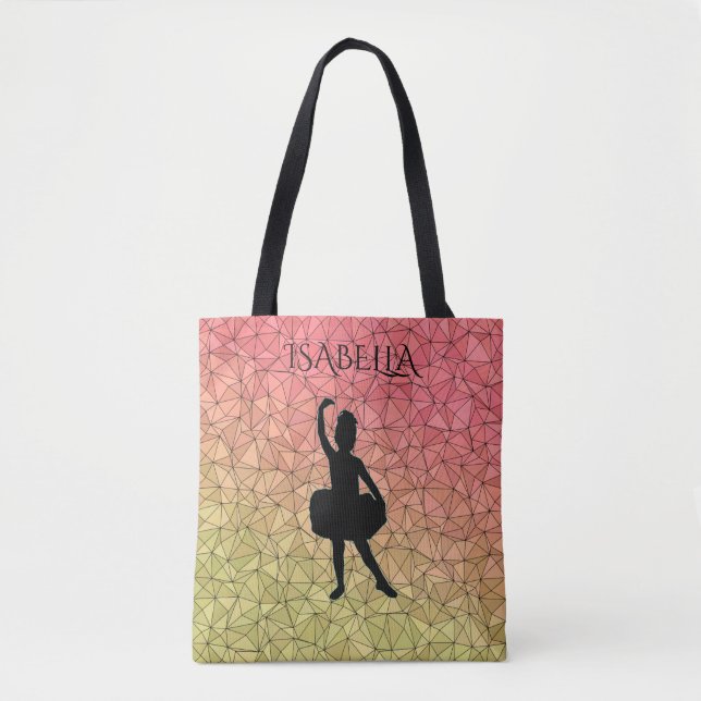 Ballerina tote bag with custom name. (Front)