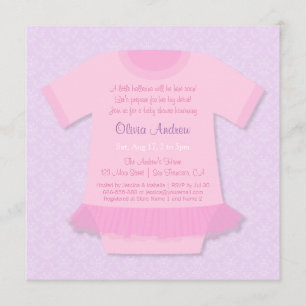 Ballerina Tutu Baby Girl Shower Invitations