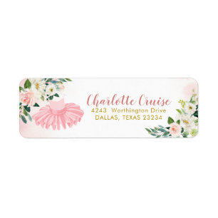 Ballerina Tutu Baby Shower Address Label