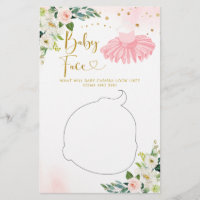 Ballerina Tutu Baby Shower Baby Face Game
