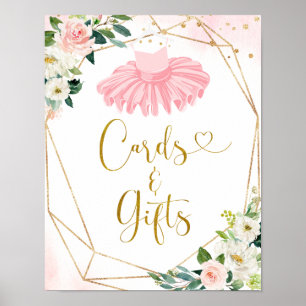 Ballerina Tutu Baby Shower Cards & Gifts Sign