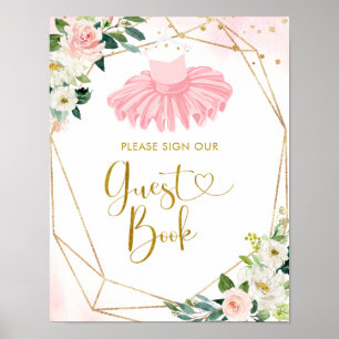 Ballerina Tutu Baby Shower Guest Book Sign