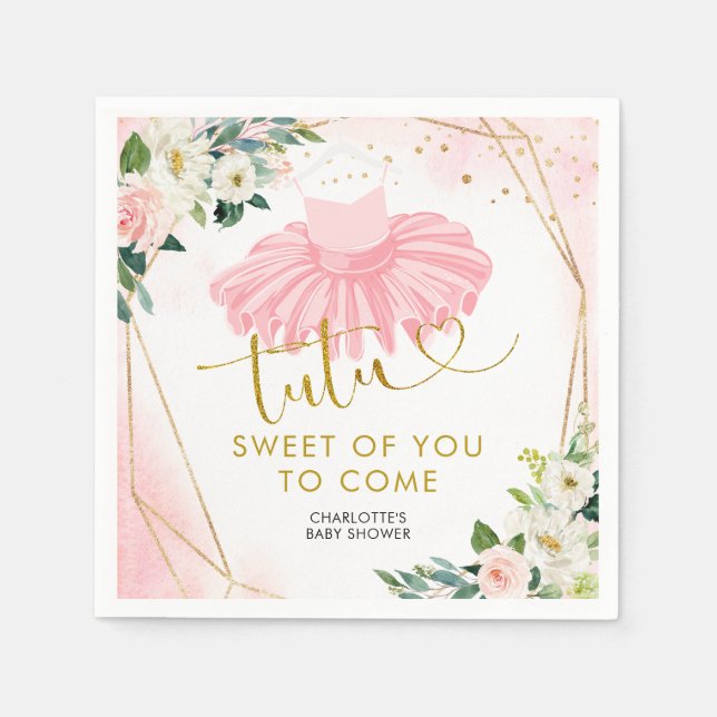 Ballerina Tutu Baby Shower Paper Napkin (Front)