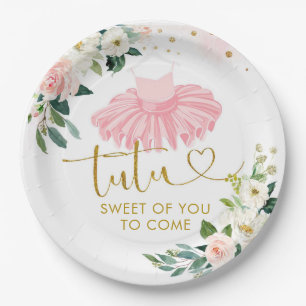 Ballerina Tutu Baby Shower Paper Plate