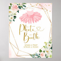 Ballerina Tutu Baby Shower Photo Booth Sign