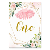 Ballerina Tutu Baby Shower Table Number