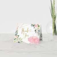 Ballerina Tutu Baby Shower Thank You Folded Card