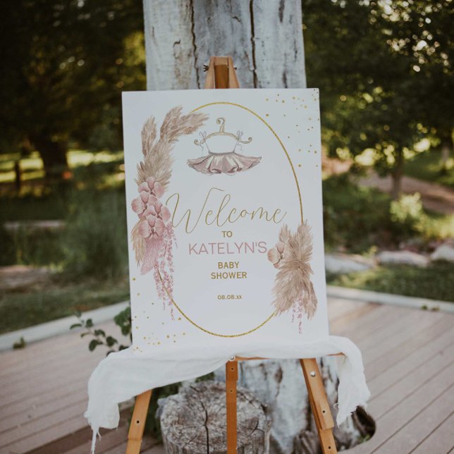 Ballerina Tutu Baby Shower Welcome Sign (Creator Uploaded)