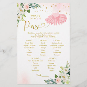 Ballerina Tutu Baby Shower What's in Your Purse