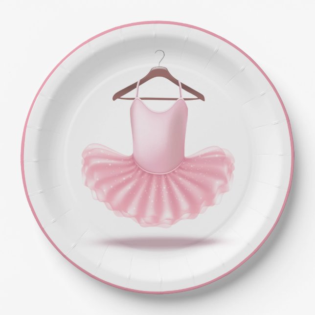 Ballerina Tutu Ballet Pink Girly Elegant Glam Paper Plate (Front)