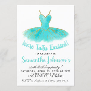 Ballerina TuTu Birthday Invitation