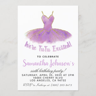 Ballerina TuTu Birthday Invitation