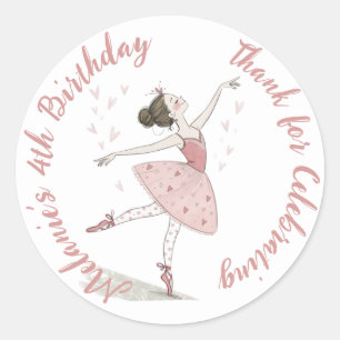 ballerina tutu Birthday Party  Classic Round Sticker
