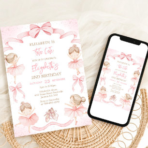 Ballerina Tutu Cute Pink Ballet Girl Birthday Invitation