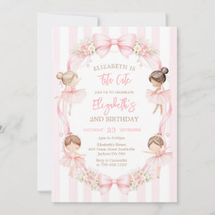 Ballerina Tutu Cute Pink Ballet Girl Birthday  Invitation