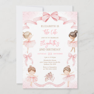 Ballerina Tutu Cute Pink Ballet Girl Birthday Invitation