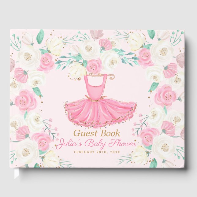 Ballerina Tutu Dress Guest Book (Front)